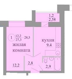 планировка квартиры 29 м2